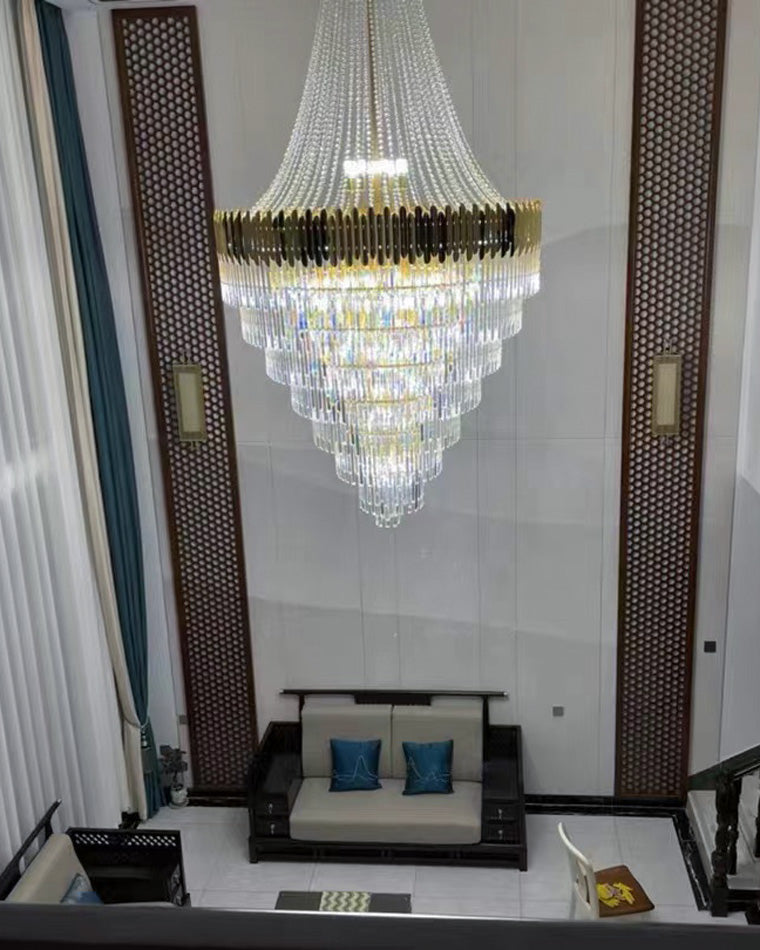 Lustre en cristal doré à plusieurs niveaux WOMO-WM2207