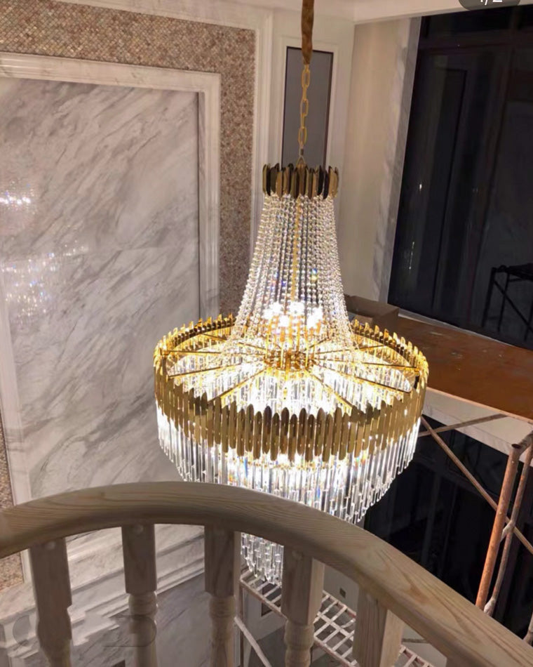 Lustre en cristal doré à plusieurs niveaux WOMO-WM2207