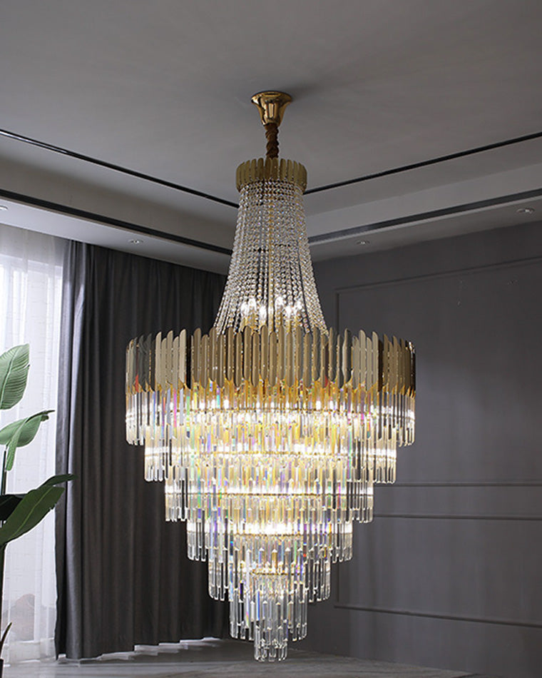 Lustre en cristal doré à plusieurs niveaux WOMO-WM2207