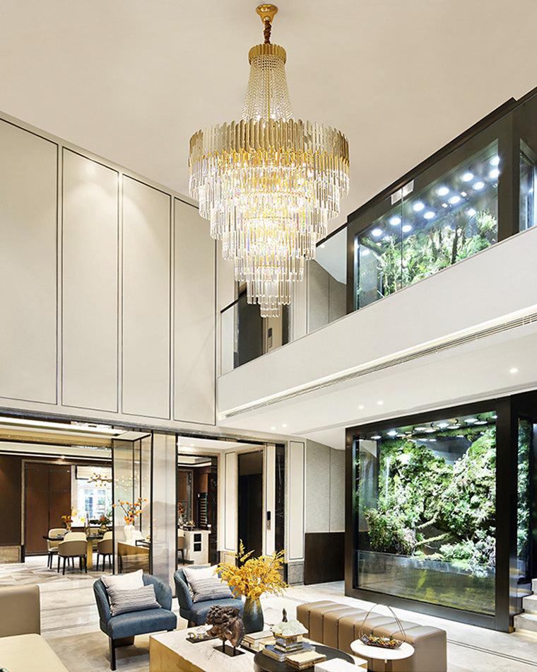 Lustre en cristal doré à plusieurs niveaux WOMO-WM2207