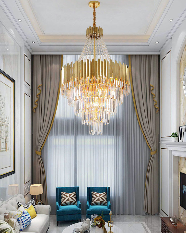 Lustre en cristal doré à plusieurs niveaux WOMO-WM2207