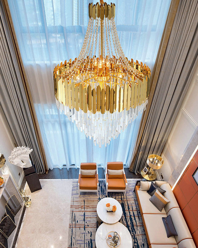 Lustre en cristal doré à plusieurs niveaux WOMO-WM2207