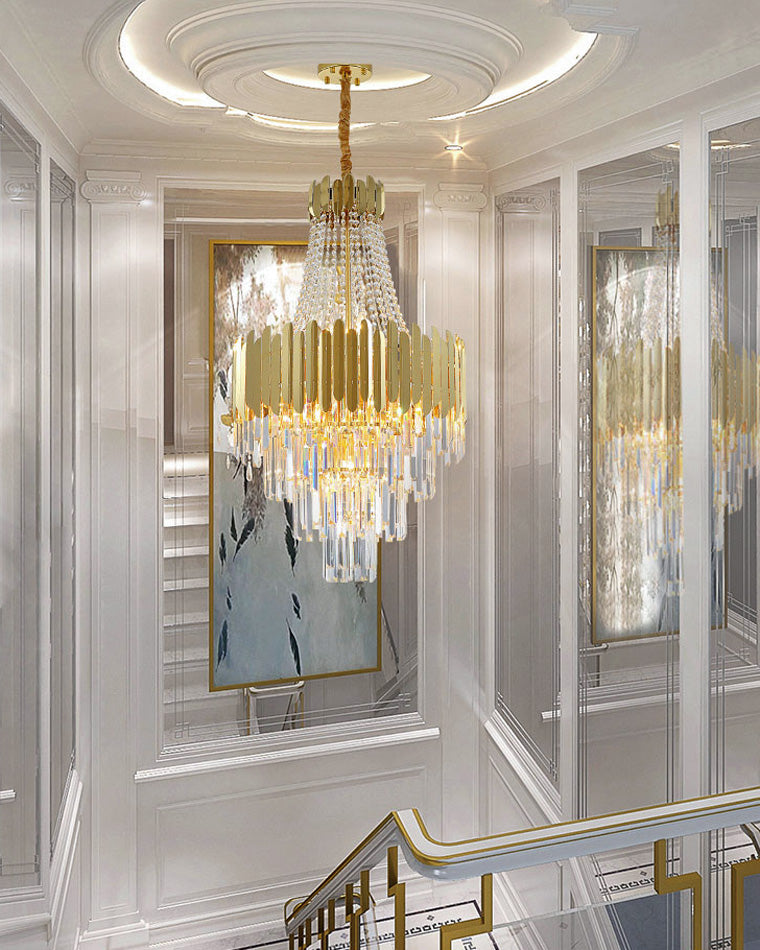 Lustre en cristal doré à plusieurs niveaux WOMO-WM2207