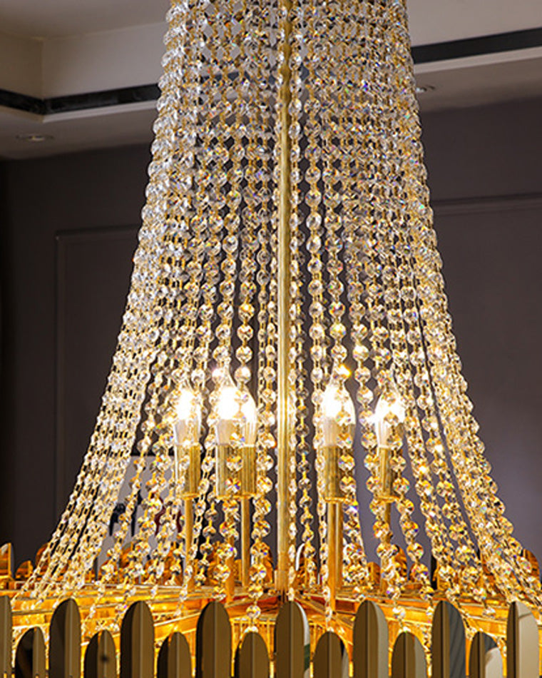 Lustre en cristal doré à plusieurs niveaux WOMO-WM2207