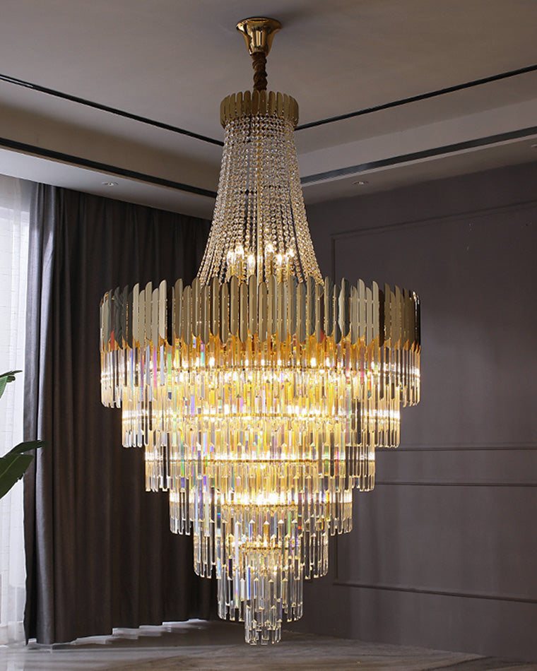 Lustre en cristal doré à plusieurs niveaux WOMO-WM2207