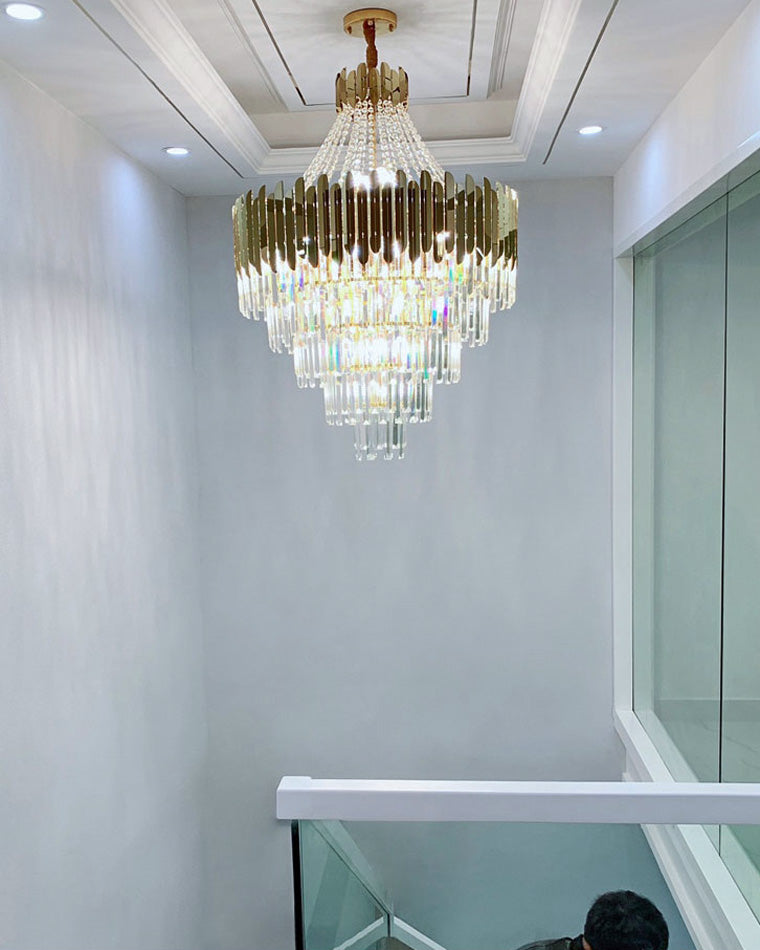 Lustre en cristal doré à plusieurs niveaux WOMO-WM2207