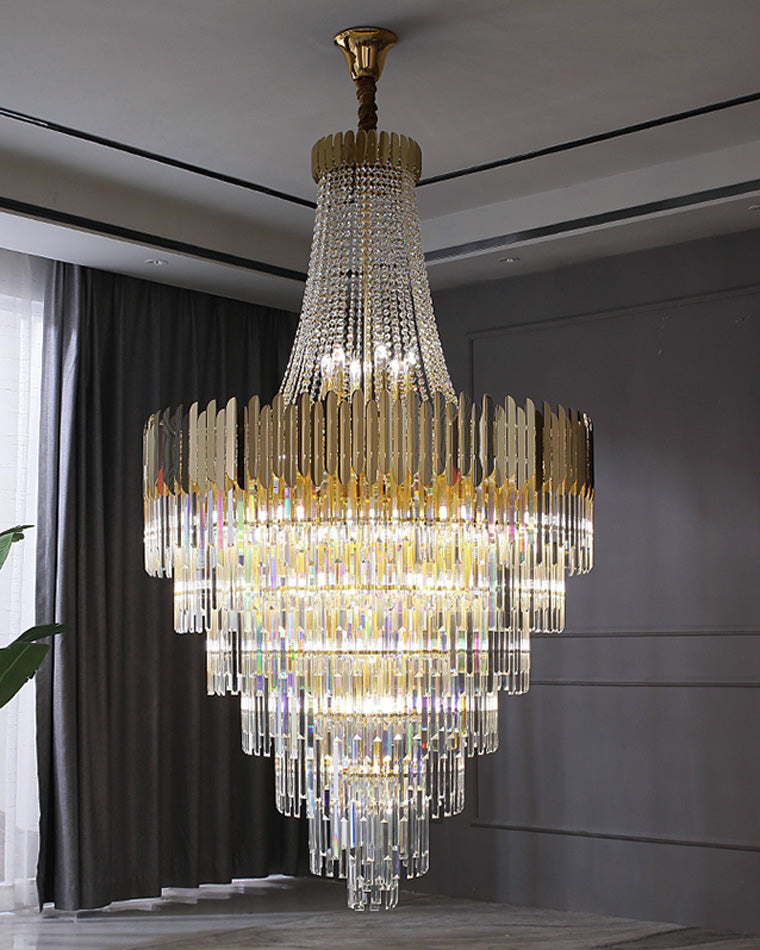 Lustre en cristal doré à plusieurs niveaux WOMO-WM2207