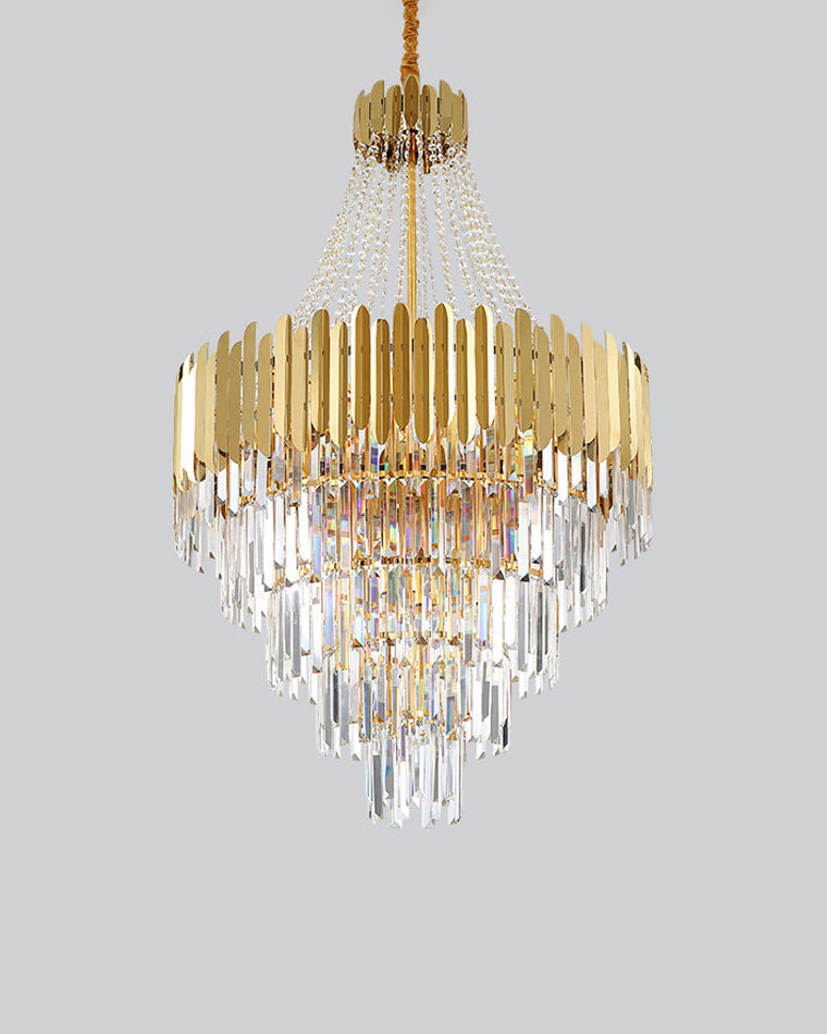 Lustre en cristal doré à plusieurs niveaux WOMO-WM2207