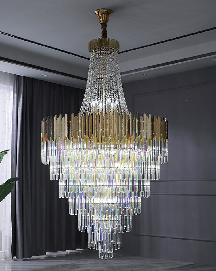Lustre en cristal doré à plusieurs niveaux WOMO-WM2207