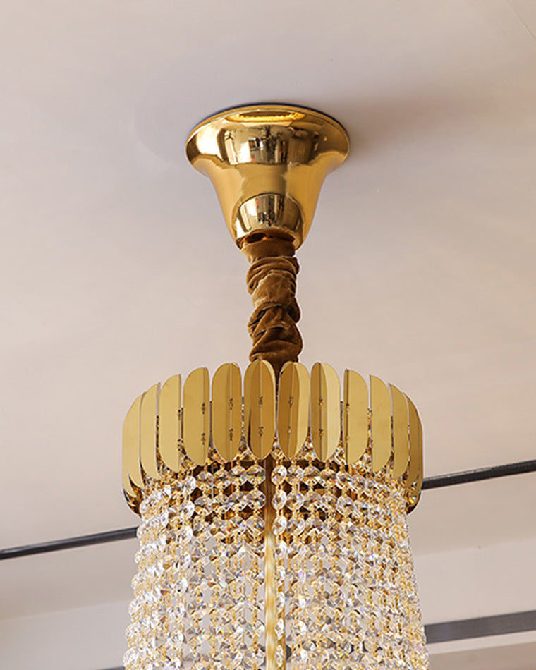 Lustre en cristal doré à plusieurs niveaux WOMO-WM2207