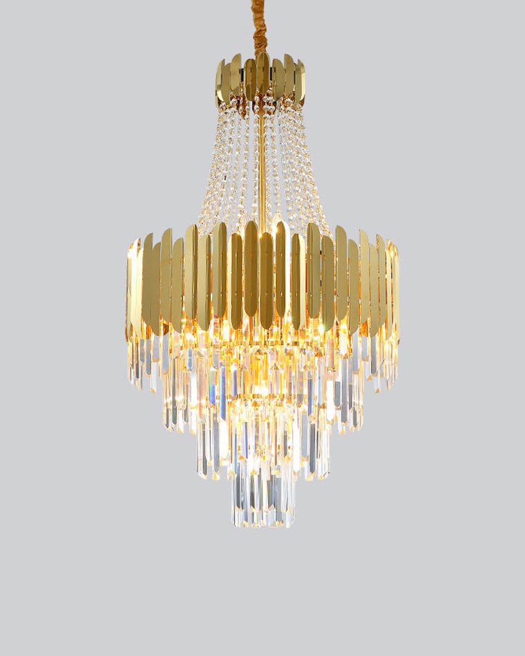 Lustre en cristal doré à plusieurs niveaux WOMO-WM2207