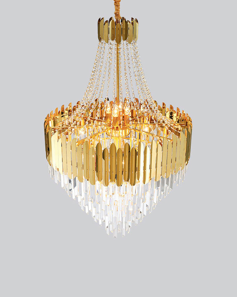 Lustre en cristal doré à plusieurs niveaux WOMO-WM2207