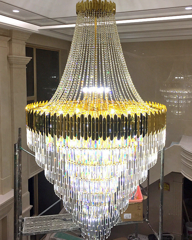 Lustre en cristal doré à plusieurs niveaux WOMO-WM2207