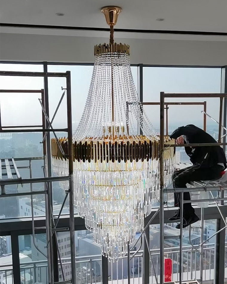 Lustre en cristal doré à plusieurs niveaux WOMO-WM2207
