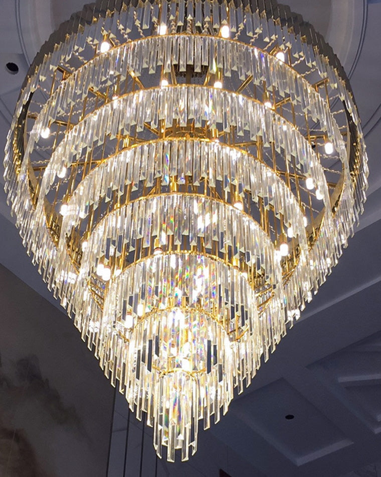 Lustre en cristal doré à plusieurs niveaux WOMO-WM2207