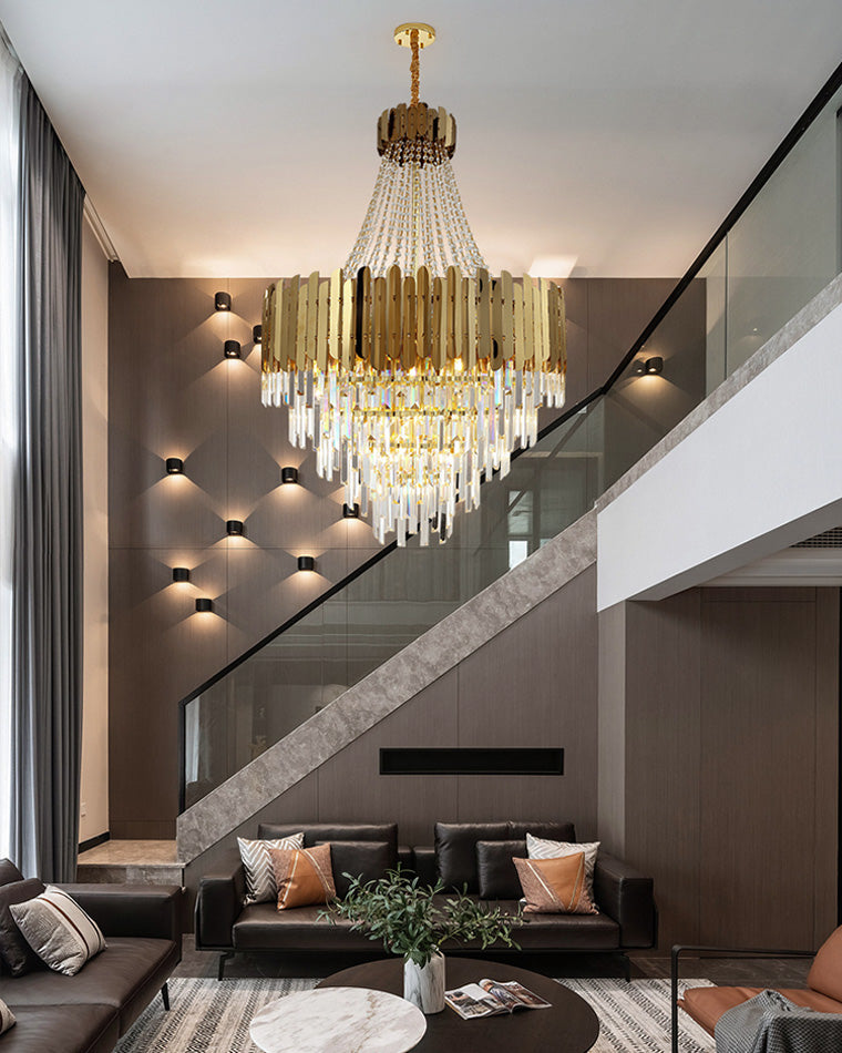 Lustre en cristal doré à plusieurs niveaux WOMO-WM2207