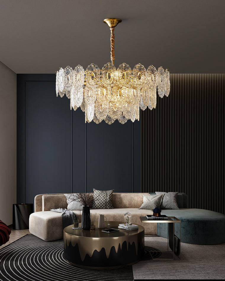 WOMO Lustre Chic Feuille en Verre-WM2208