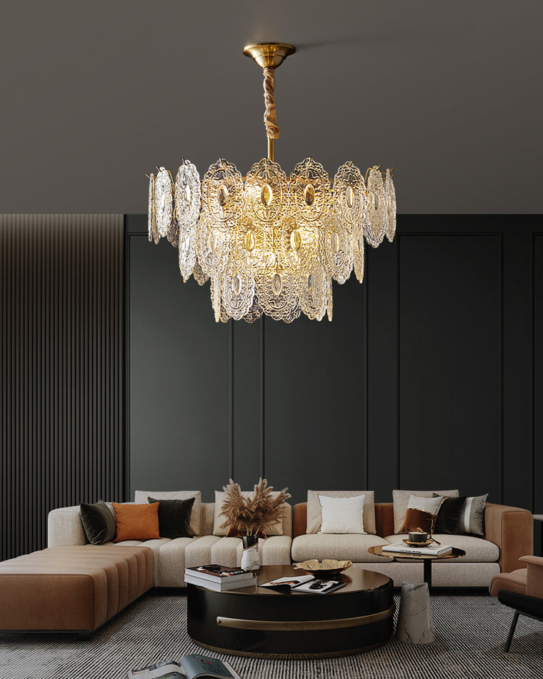 WOMO Lustre Chic Feuille en Verre-WM2208