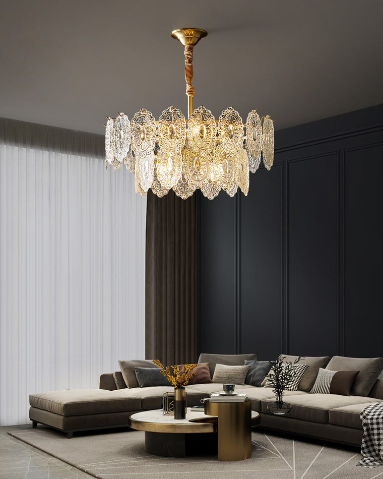 WOMO Lustre Chic Feuille en Verre-WM2208