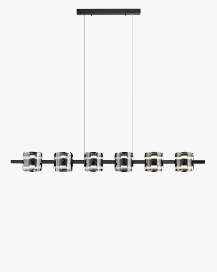 WOMO Linear Chandelier Gold/Black Glass-WM2219A
