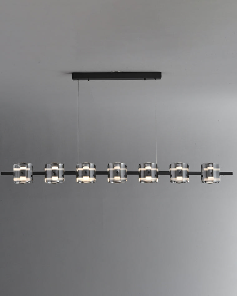 WOMO Linear Chandelier Gold/Black Glass-WM2219A