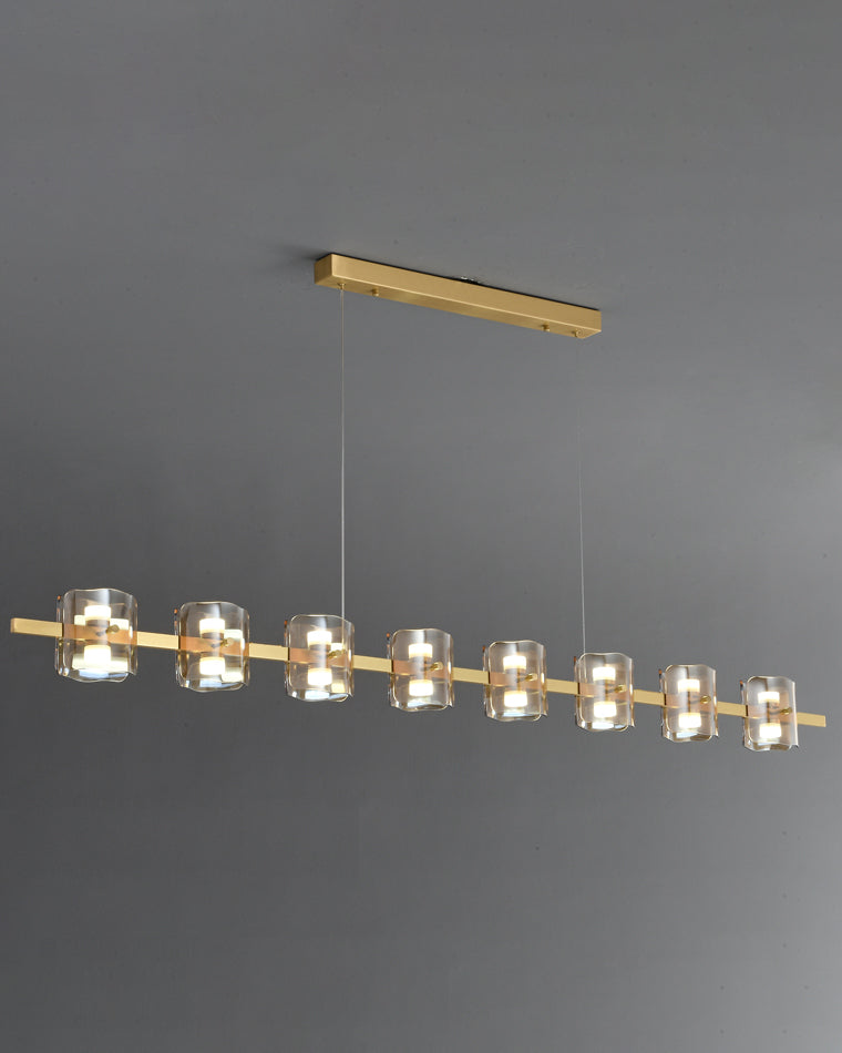 WOMO Linear Chandelier Gold/Black Glass-WM2219A
