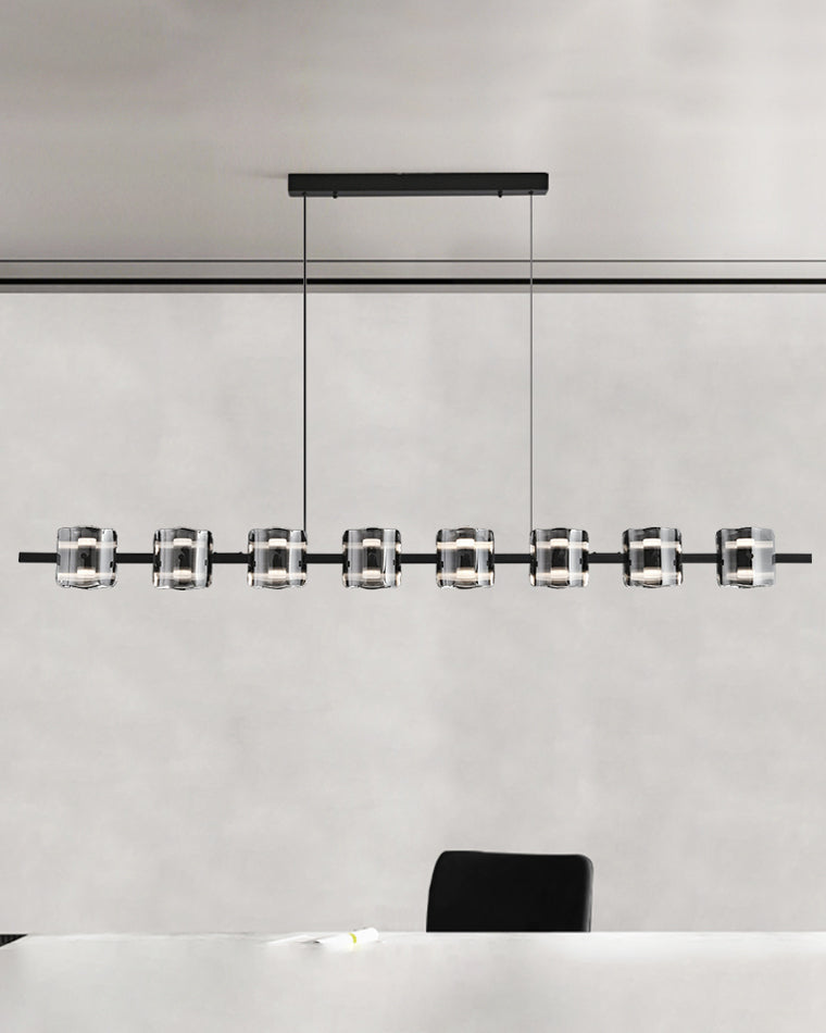 WOMO Linear Chandelier Gold/Black Glass-WM2219A