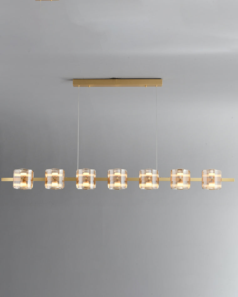 WOMO Linear Chandelier Gold/Black Glass-WM2219A