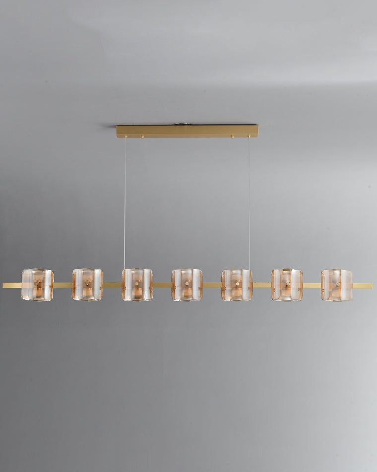 WOMO Linear Chandelier Gold/Black Glass-WM2219A