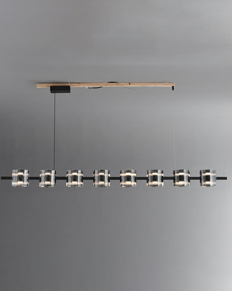WOMO Lustre Lustre Lineaire Verre Doré/Noir-WM2219B