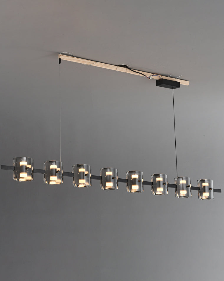 WOMO Lustre Lustre Lineaire Verre Doré/Noir-WM2219B