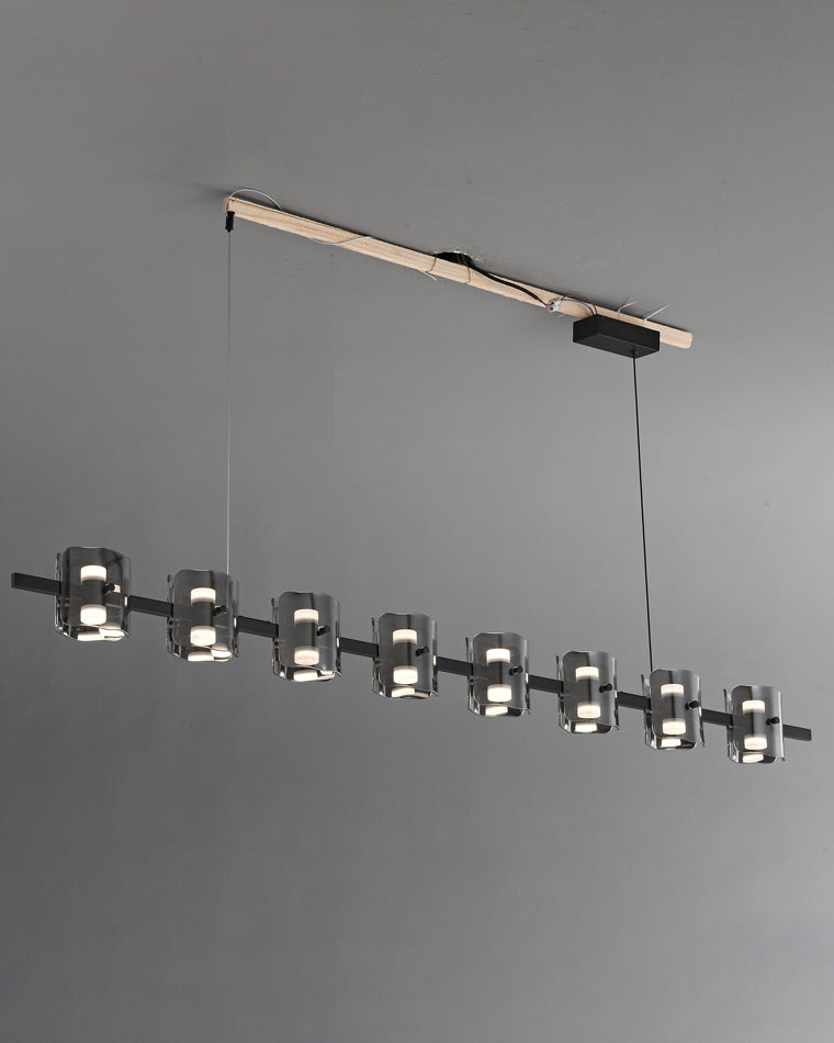 WOMO Lustre Lustre Lineaire Verre Doré/Noir-WM2219B