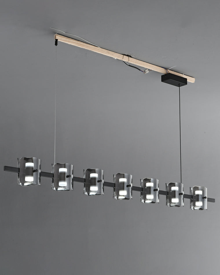 WOMO Lustre Lustre Lineaire Verre Doré/Noir-WM2219B