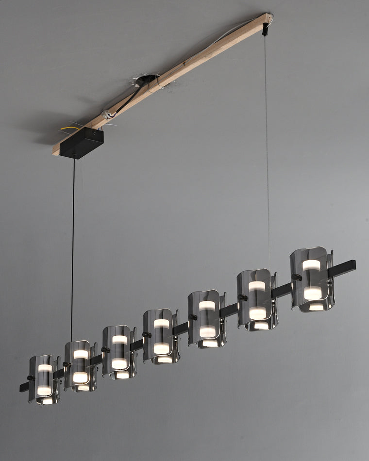 WOMO Linear Chandelier Gold/Black Glass-WM2219A