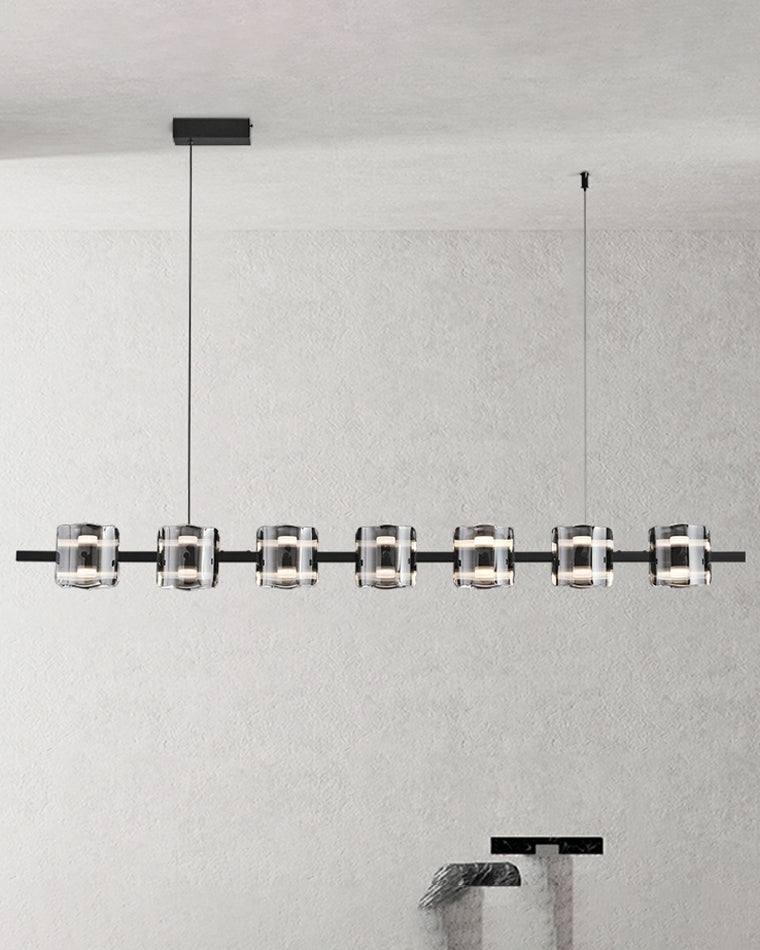 WOMO Lustre Lustre Lineaire Verre Doré/Noir-WM2219B