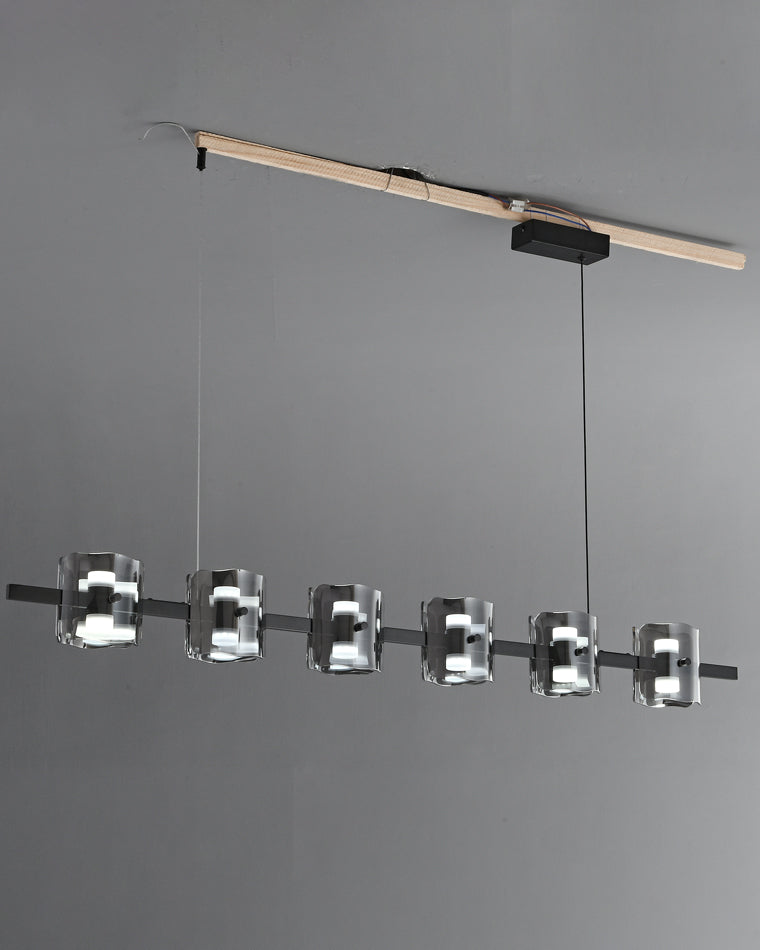 WOMO Lustre Lustre Lineaire Verre Doré/Noir-WM2219B