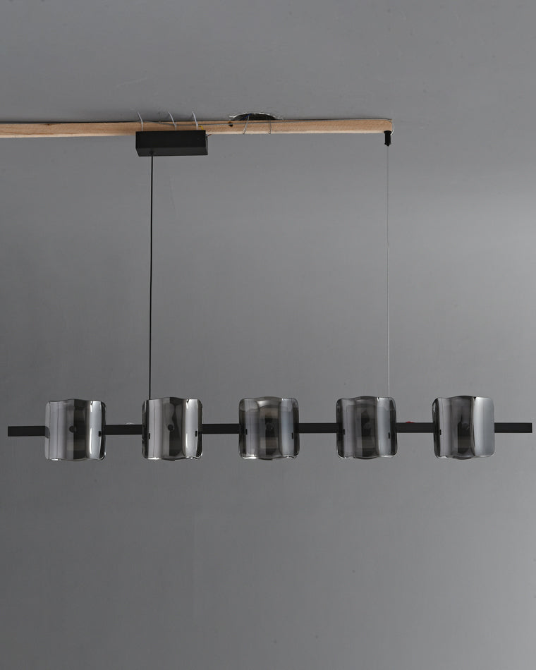 WOMO Linear Chandelier Gold/Black Glass-WM2219A