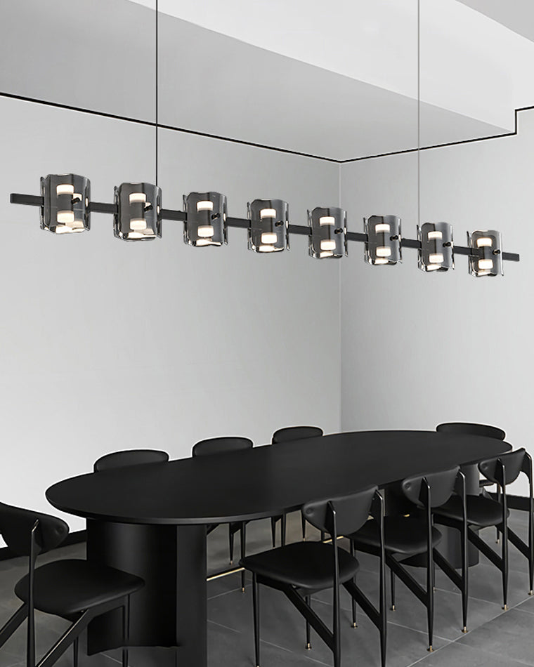 WOMO Lustre Lustre Lineaire Verre Doré/Noir-WM2219B