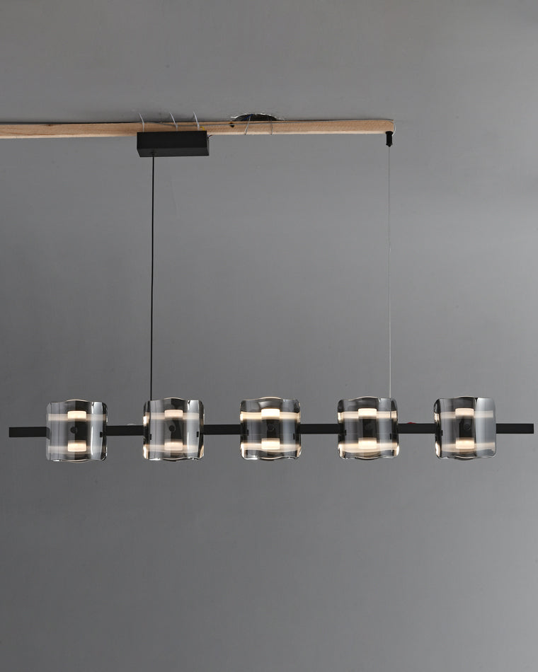 WOMO Lustre Lustre Lineaire Verre Doré/Noir-WM2219B