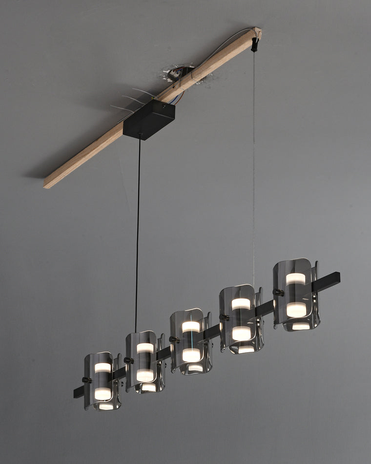 WOMO Lustre Lustre Lineaire Verre Doré/Noir-WM2219B