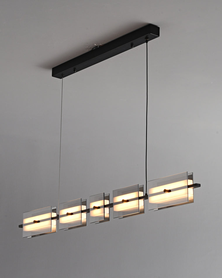 Lustre linéaire en ambre/verre fumé WOMO-WM2221
