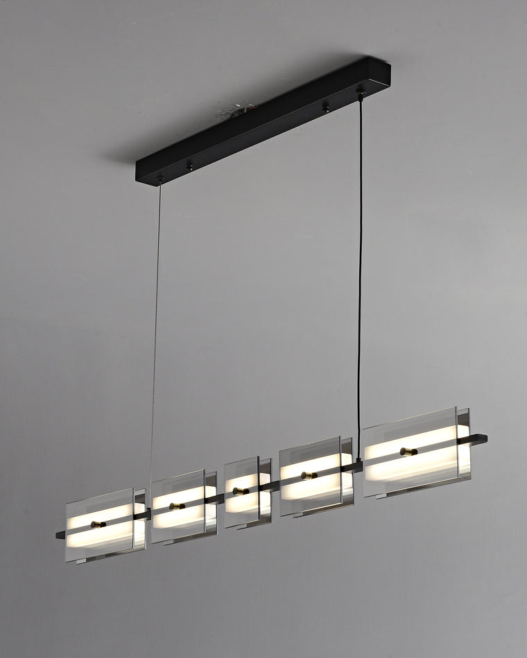 Lustre linéaire en ambre/verre fumé WOMO-WM2221
