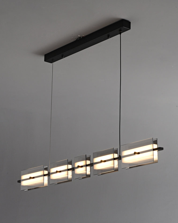 Lustre linéaire en ambre/verre fumé WOMO-WM2221