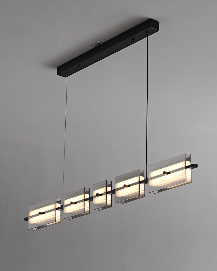 Lustre linéaire en ambre/verre fumé WOMO-WM2221