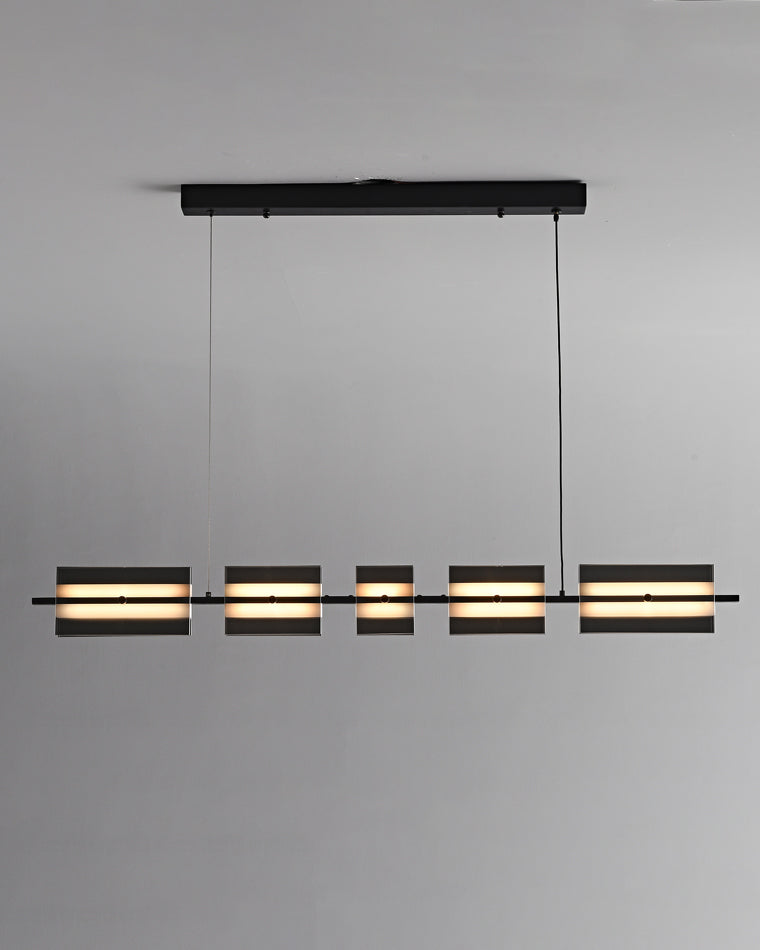 Lustre linéaire en ambre/verre fumé WOMO-WM2221