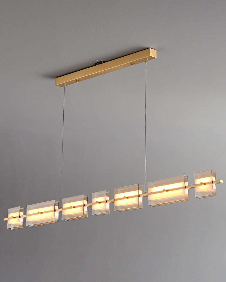 Lustre linéaire en ambre/verre fumé WOMO-WM2221
