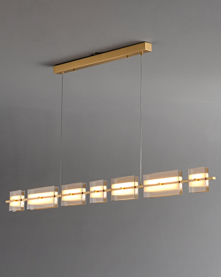 Lustre linéaire en ambre/verre fumé WOMO-WM2221