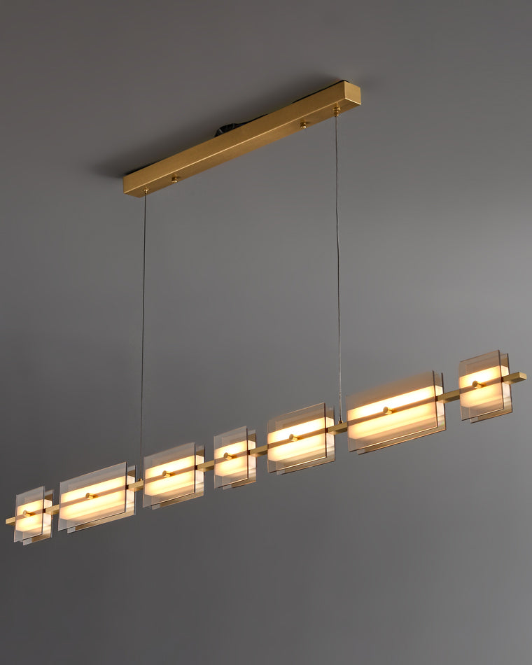 Lustre linéaire en ambre/verre fumé WOMO-WM2221