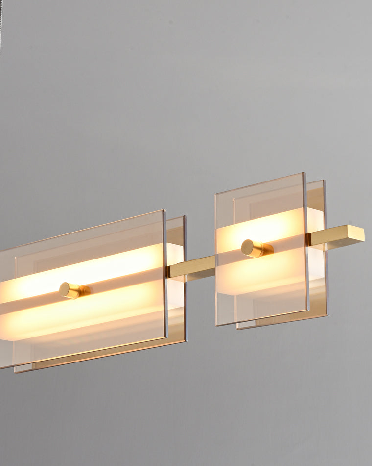 Lustre linéaire en ambre/verre fumé WOMO-WM2221