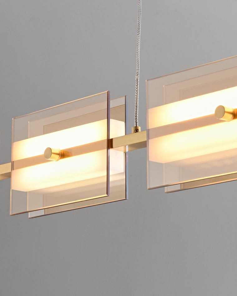 Lustre linéaire en ambre/verre fumé WOMO-WM2221